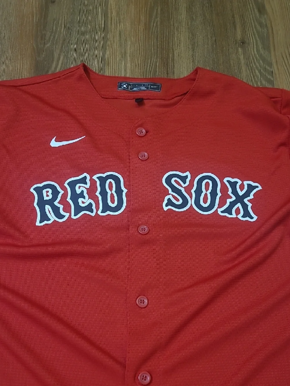 Nike Red Boston 'RED SOX' Button-Front Baseball Jersey - Picture 4 of 16